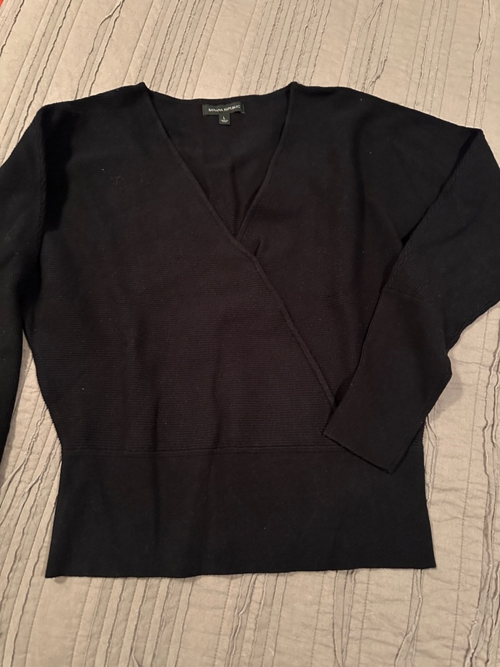 Banana Republic Black V-Neck Wrap Sweater